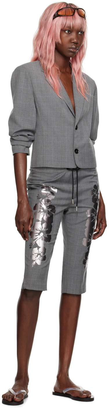 I'm Sorry by Petra Collins SSENSE Exclusive Gray Mimi Wade Edition Shrunken Blazer