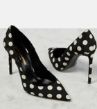 Saint Laurent Zoe 105 polka-dot silk pumps
