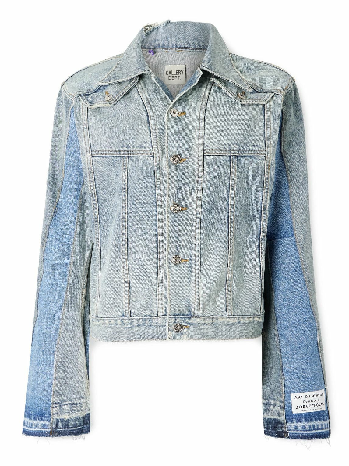 Gallery Dept. - Andy Distressed Printed Denim Jacket - Gray
