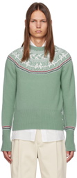 Thom Browne Green Fair Isle Sweater