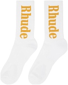 Rhude Yellow & White RH Vertical Socks