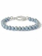Hatton Labs - Classic Silver Pearl Bracelet - Blue