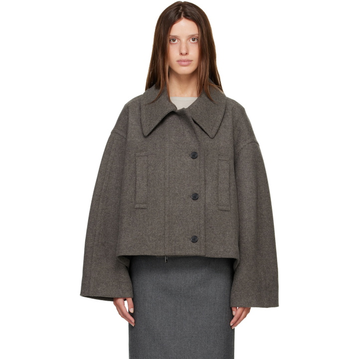 Photo: R2W Gray Palma Wool Cash Double Short Jacket
