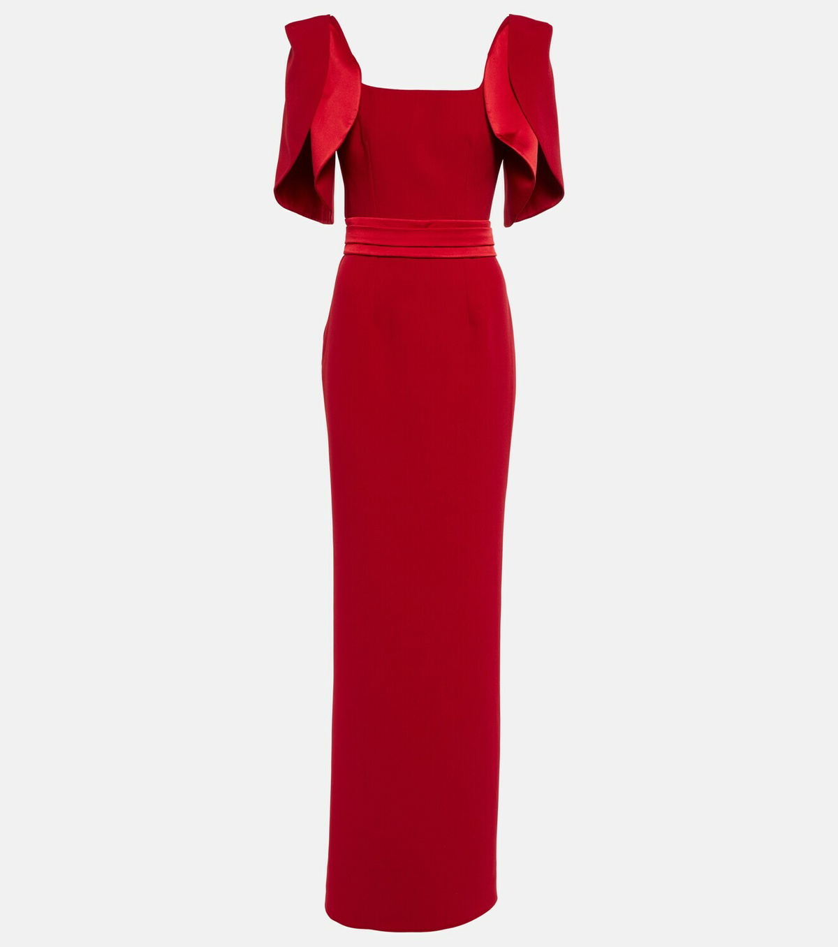 Safiyaa Belted crêpe maxi dress