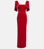 Safiyaa Belted crêpe maxi dress