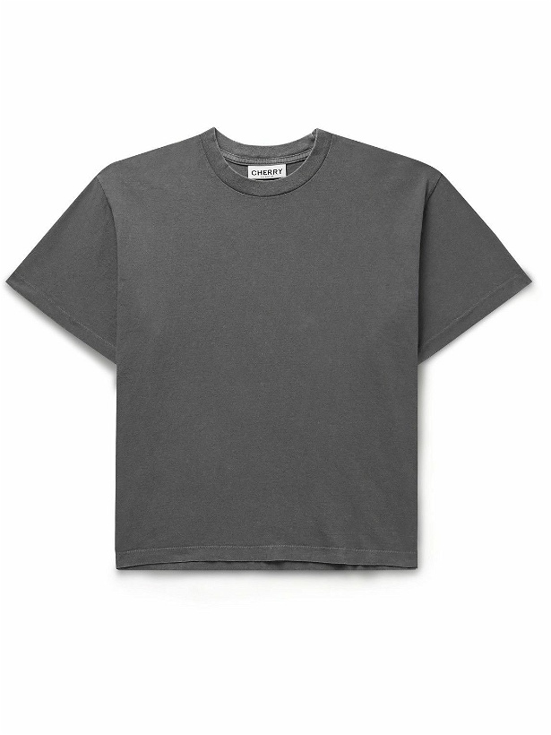 Photo: CHERRY LA - Cotton-Jersey T-Shirt - Gray