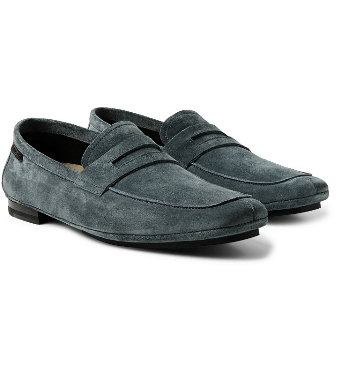 Photo: TOM FORD - Berrick Suede Penny Loafers - Blue