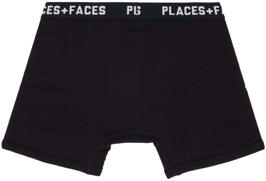 PLACES+FACES Four-Pack Black & White Rib Boxers