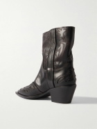 Enfants Riches Déprimés - Distressed Leather Cowboy Boots - Black