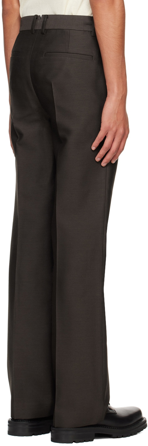 System Brown Bootcut Trousers