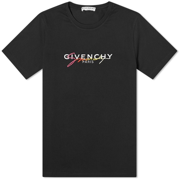 Photo: Givenchy Regular Fit Rainbow Signature Logo Tee