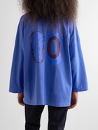 ERL - Oversized Printed Cotton-Jersey T-Shirt - Blue