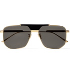 Bottega Veneta - Caravan Aviator-Style Gold-Tone Metal and Acetate Sunglasses - Gold