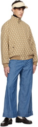 Valentino Tan & Beige 'Toute La V' Bomber Jacket