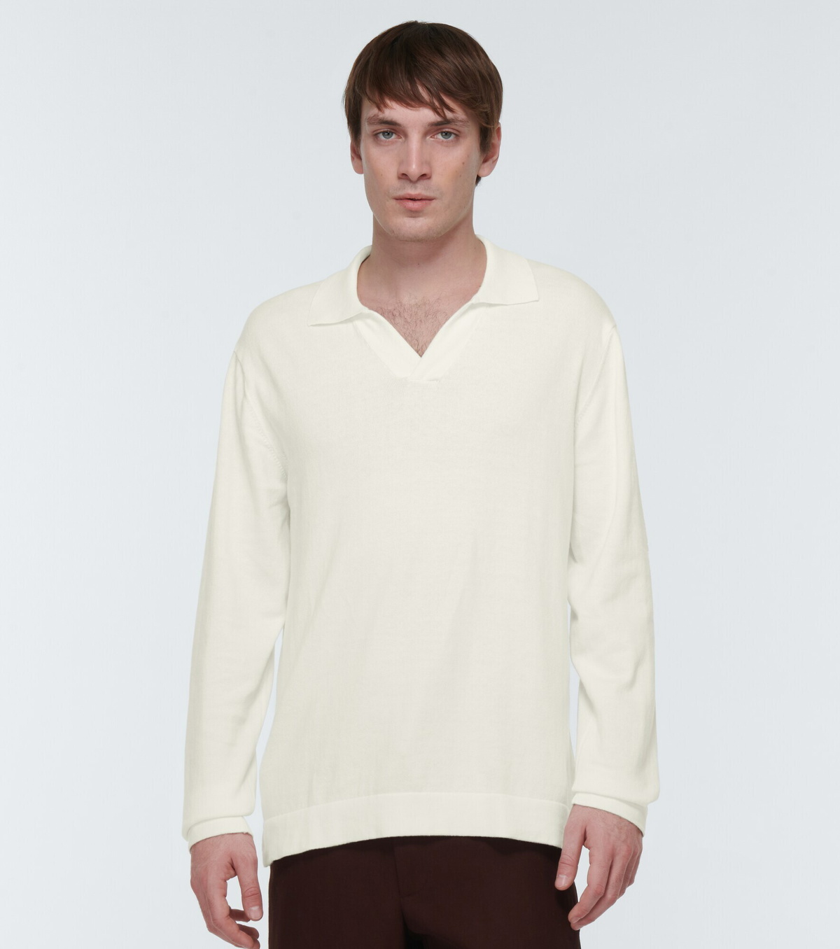 Frescobol Carioca Aurelio cotton and wool polo sweater Frescobol Carioca