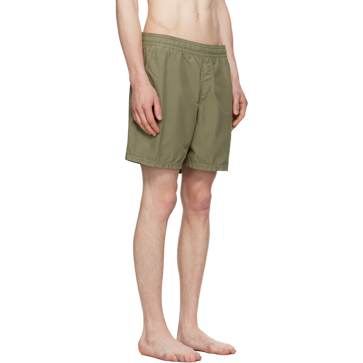 Stone Island Khaki B100B09 Brushed Nylon Swim Shorts
