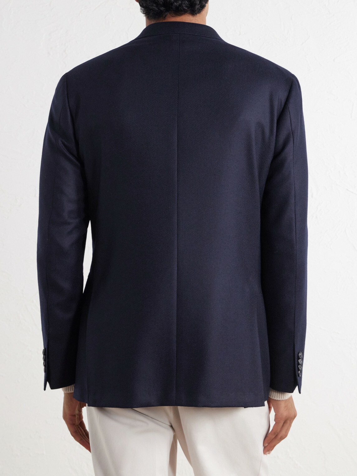 Canali - Kei Double-Breasted Wool and Silk-Blend Blazer - Blue