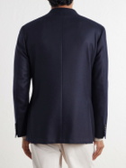 Canali - Kei Double-Breasted Wool and Silk-Blend Blazer - Blue