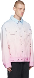 Balmain Pink Evian Edition Denim Jacket