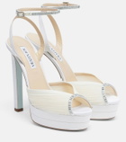 Aquazzura Bridal Be Mine embellished platform sandals