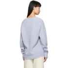 Tibi Blue Airy Alpaca V-Neck Sweater