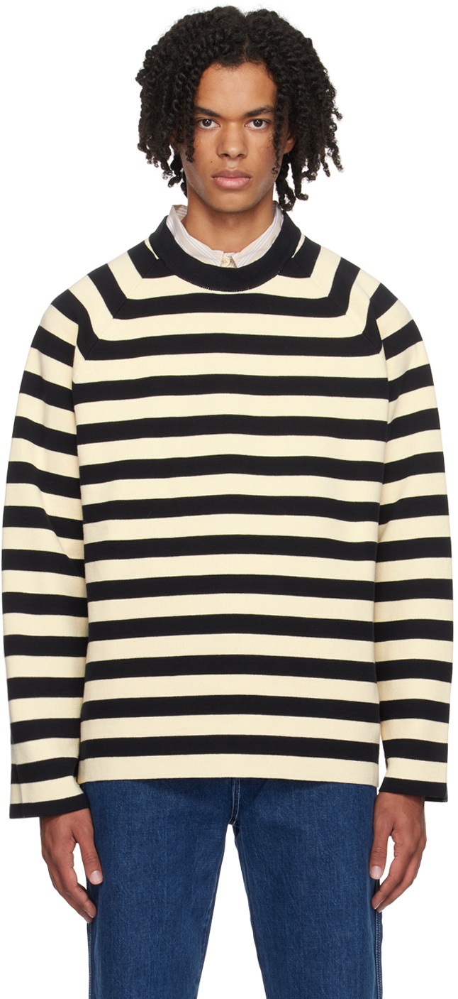 Photo: SUNNEI Black & Off-White Striped Sweater