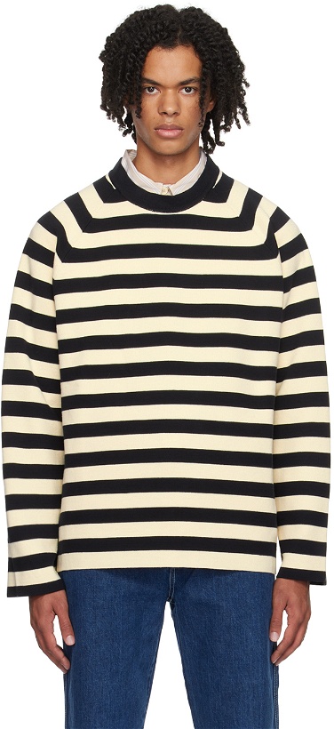 Photo: SUNNEI Black & Off-White Striped Sweater