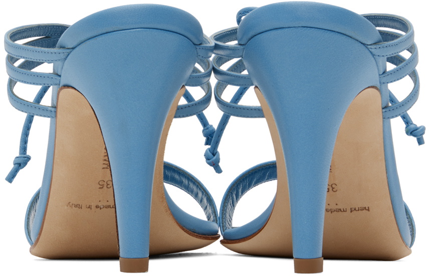 Manolo Blahnik Blue Strapped Mules
