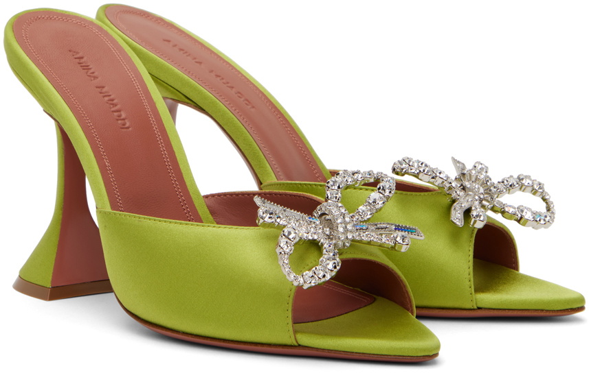 Amina Muaddi Green Rosie Heeled Sandals Amina Muaddi