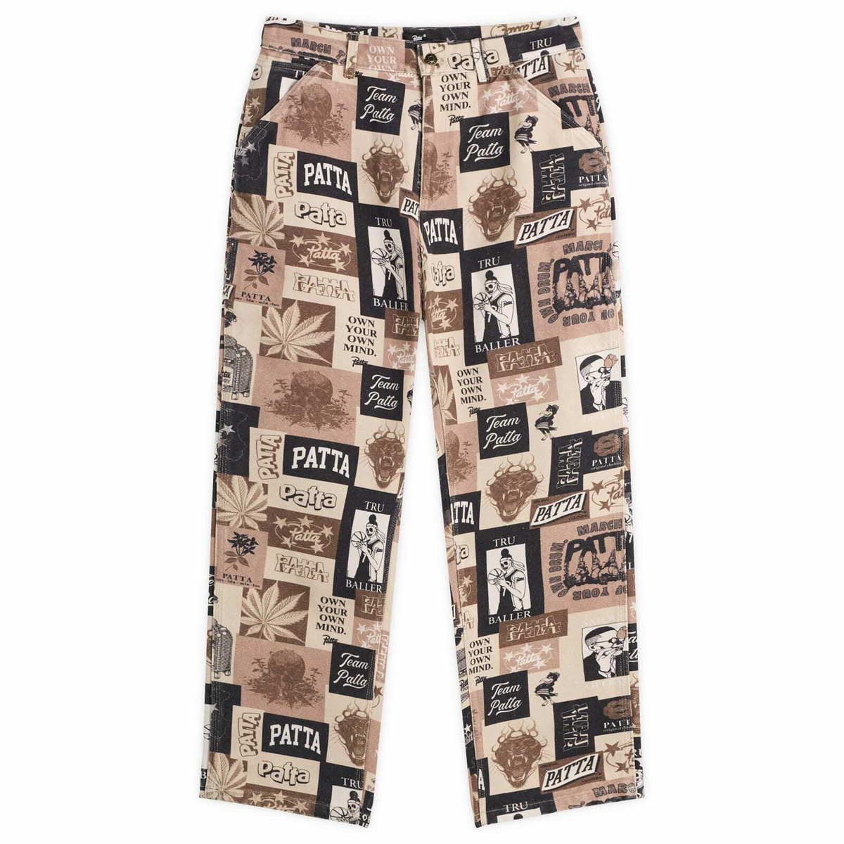 Patta Men's Collage Canvas Pants in Beige