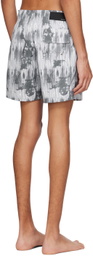 AMIRI Gray Tie-Dye Swim Shorts