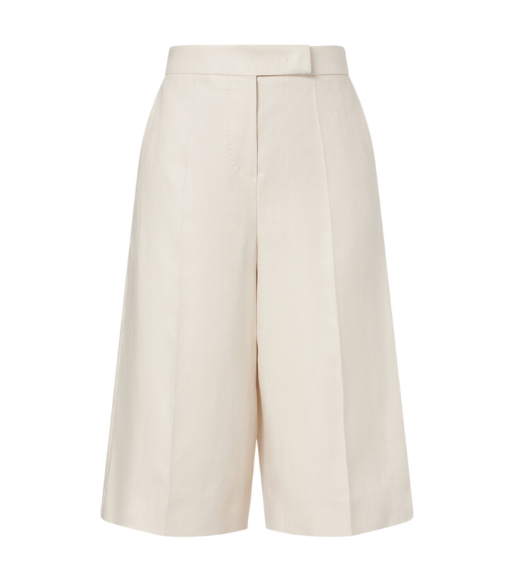 Photo: Max Mara Kaki linen wide-leg Bermuda shorts