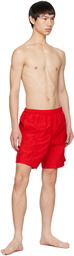 AMI Paris Red Ami de Cœur Swim Shorts