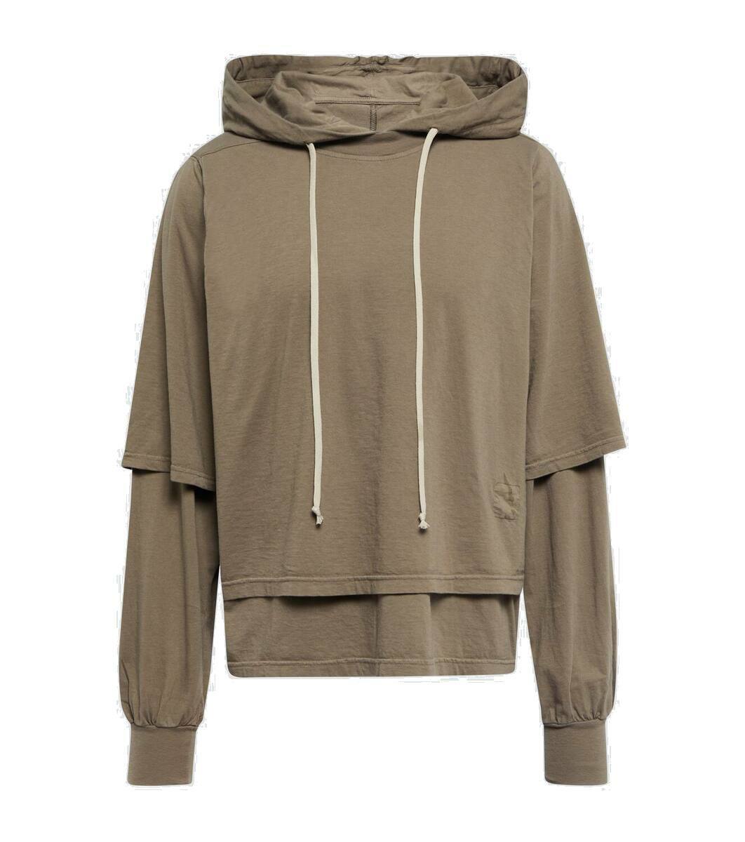 DRKSHDW by Rick Owens Hustler layered cotton jersey hoodie Rick 