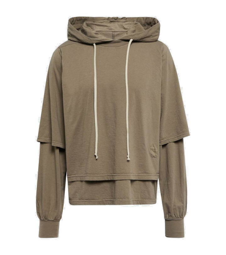 Photo: DRKSHDW by Rick Owens Hustler layered cotton jersey hoodie