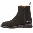 Off-White Men's Suede Chelsea Boot in Black
