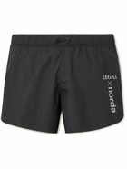 Zegna - norda Straight-Leg Logo-Print Ripstop Shorts - Black