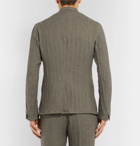 Officine Generale - Olive Slim-Fit Unstructured Herringbone Linen-Blend Suit Jacket - Men - Army green