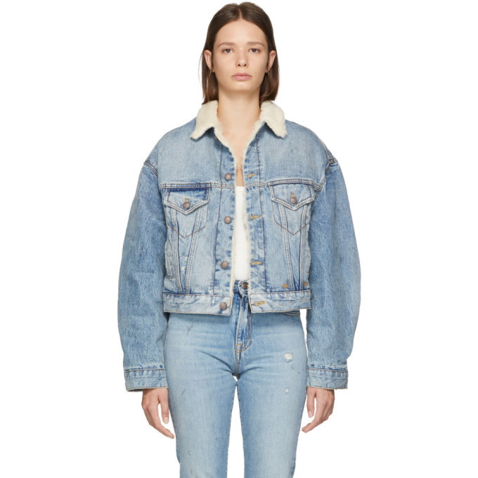 R13 Blue Boxy Trucker Denim Jacket R13