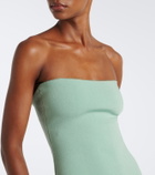 Jacquemus Sera strapless piqué midi dress