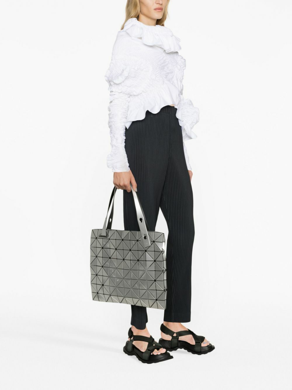 Bao Bao Issey Miyake Silver Carton Tote Bag Bao Bao Issey Miyake