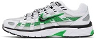 Nike White & Green P-6000 Sneakers