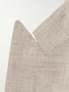 UMIT BENAN B - Double-Breasted Linen and Wool-Blend Blazer - Neutrals