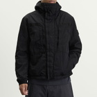 Stone Island Men's Warp Rib Nylon-TC Hooded Jacket in Black