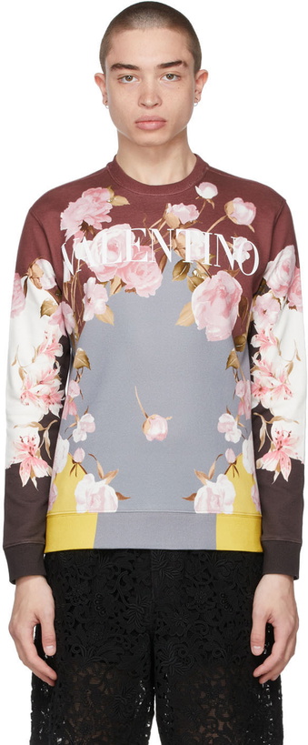 Photo: Valentino Multicolor Flying Flowers Long Sleeve T-Shirt