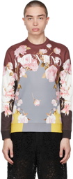 Valentino Multicolor Flying Flowers Long Sleeve T-Shirt