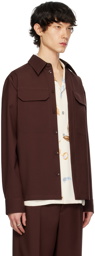 Jil Sander Brown Spread Collar Shirt