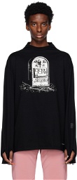 99%IS- Black R.I.P Gravestone 'MYEOKSAL' Long Sleeve T-Shirt