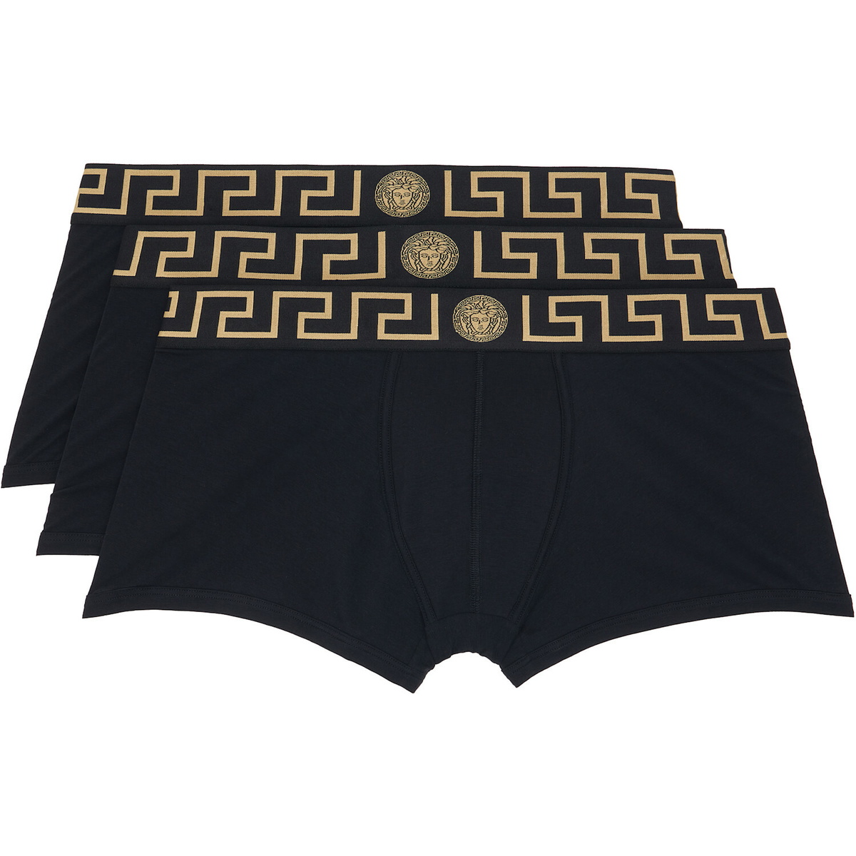 Versace Three-Pack Black Cotton-Jersey Boxer Briefs
