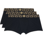 Versace Three-Pack Black Cotton-Jersey Boxer Briefs